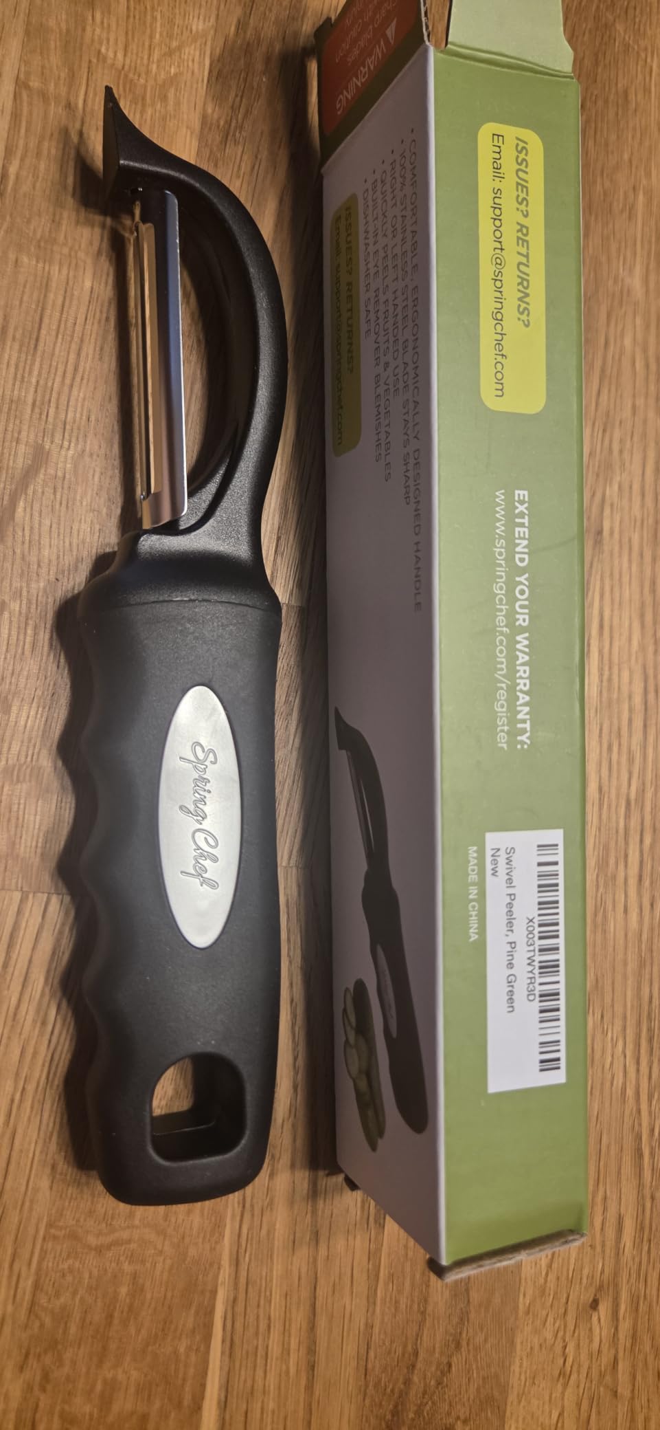 Spring Chef Original Swivel Vegetable Peeler with Soft Grip Handle, Black customer photo 1