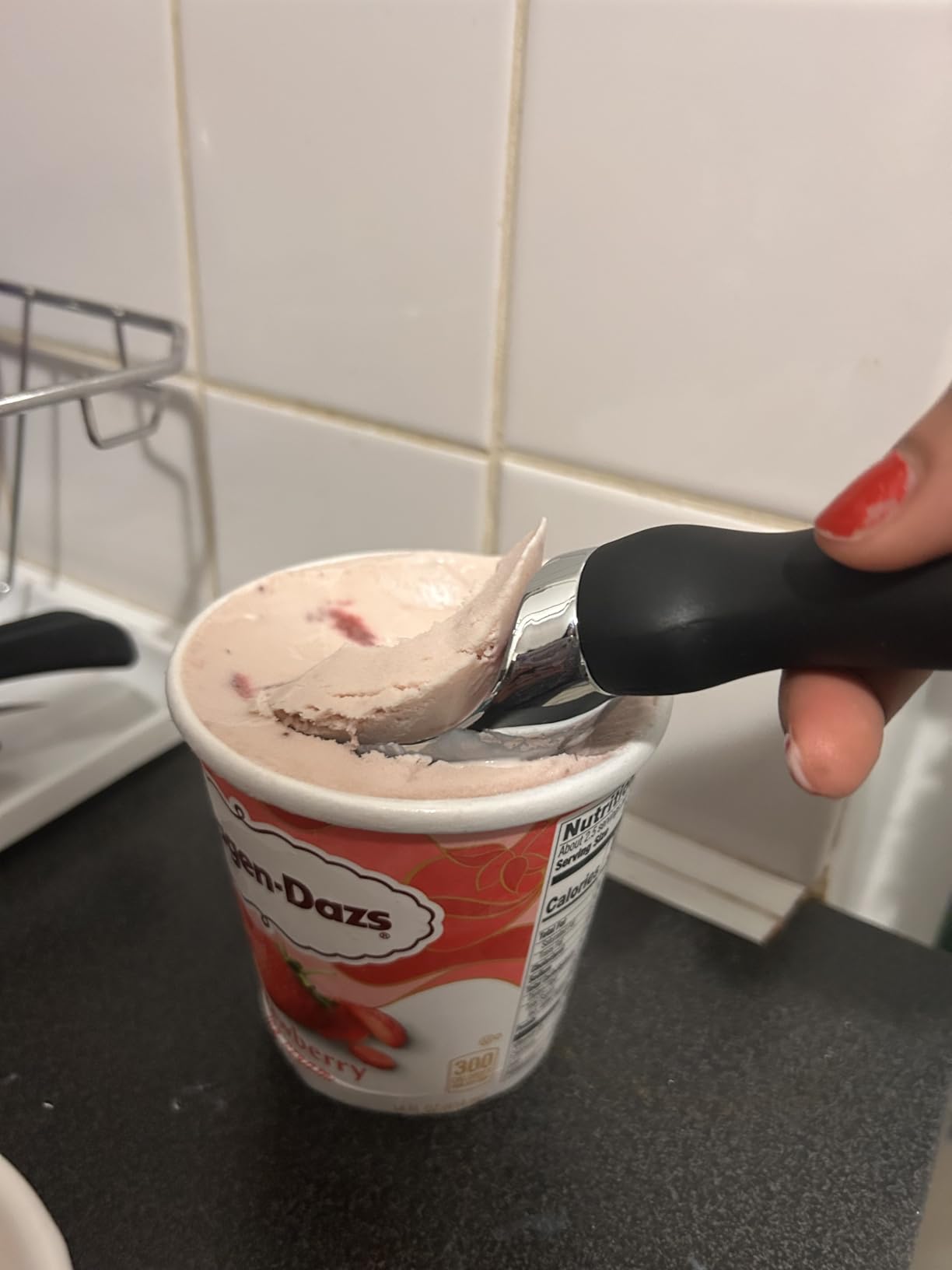 Spring Chef Heavy Duty Metal Ice Cream Scoop with Soft Grip Handle, Black customer photo 1