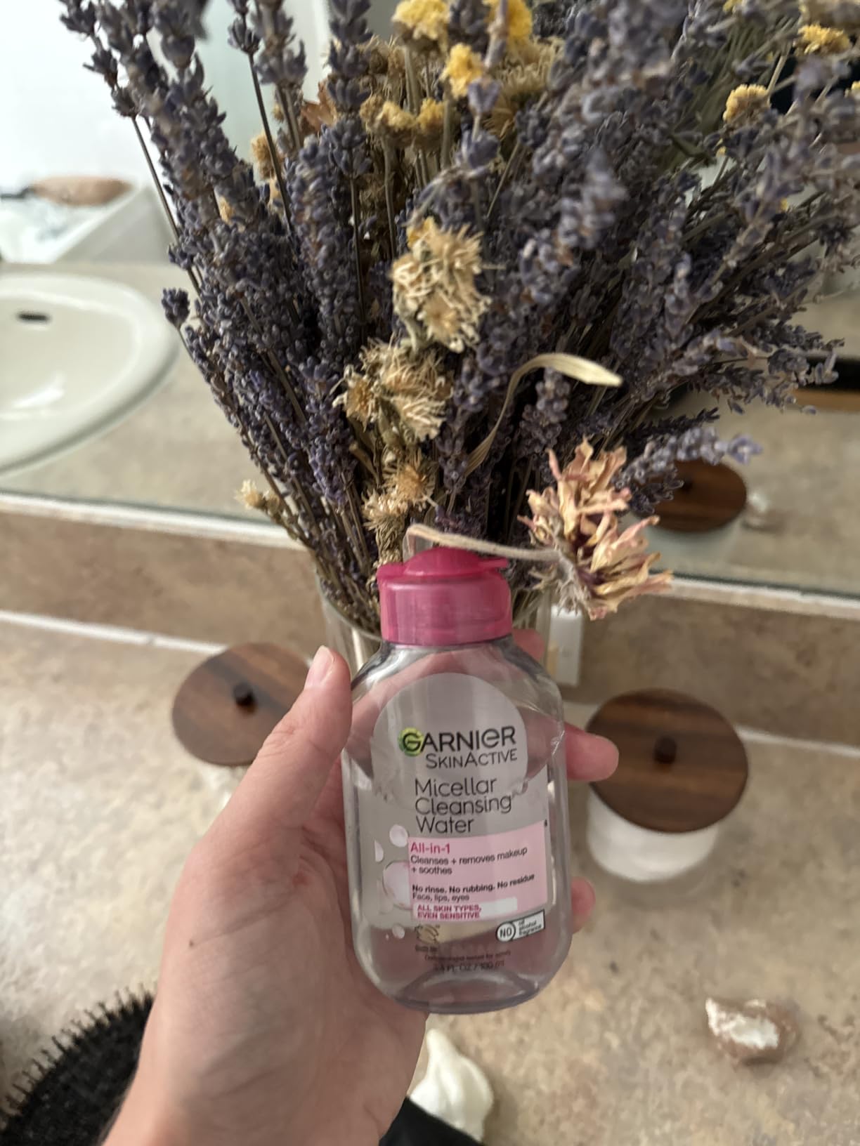 Garnier Micellar Water, Facial Cleanser & Makeup Remover, 3.4 Fl Oz customer photo 2