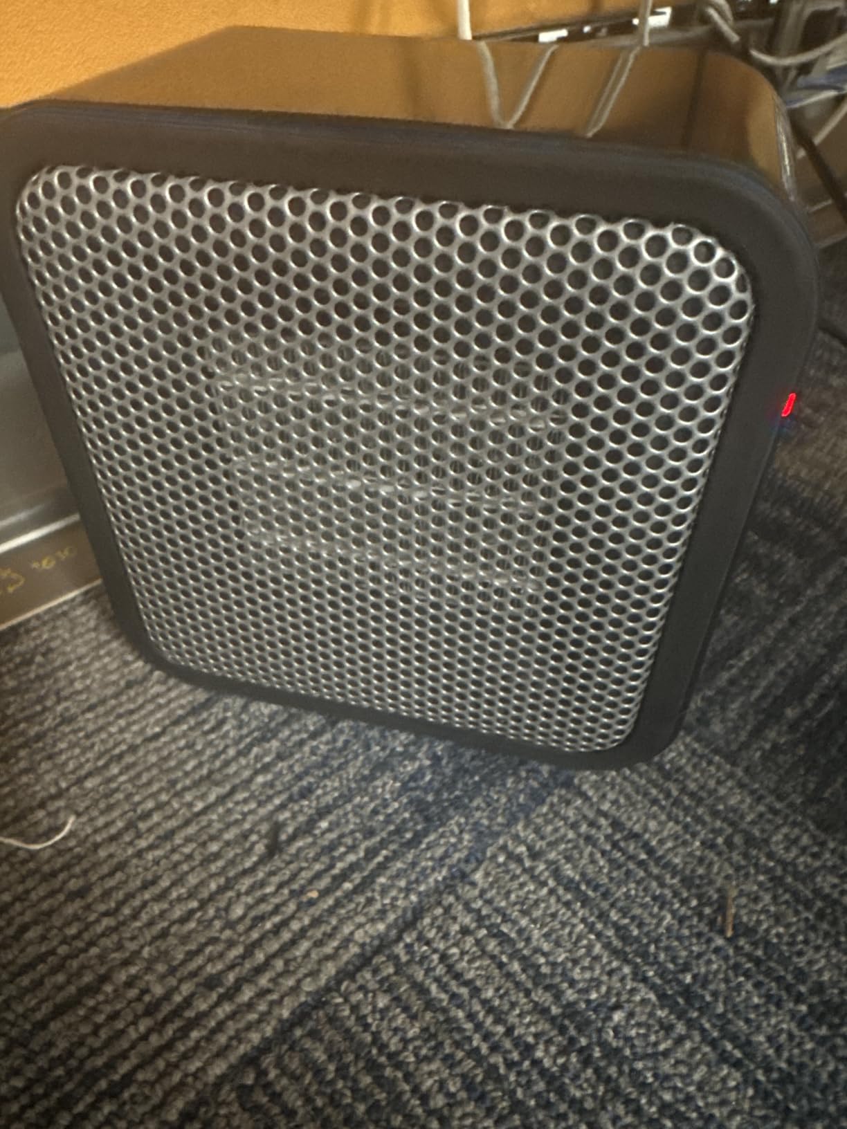 Amazon Basics Ceramic Portable Mini Space Heater for Office Desk, Indoor Use, Fast Heating, 500W, With Tip-Over Protection, Lightweight 1.4 lbs, Black, 5.87