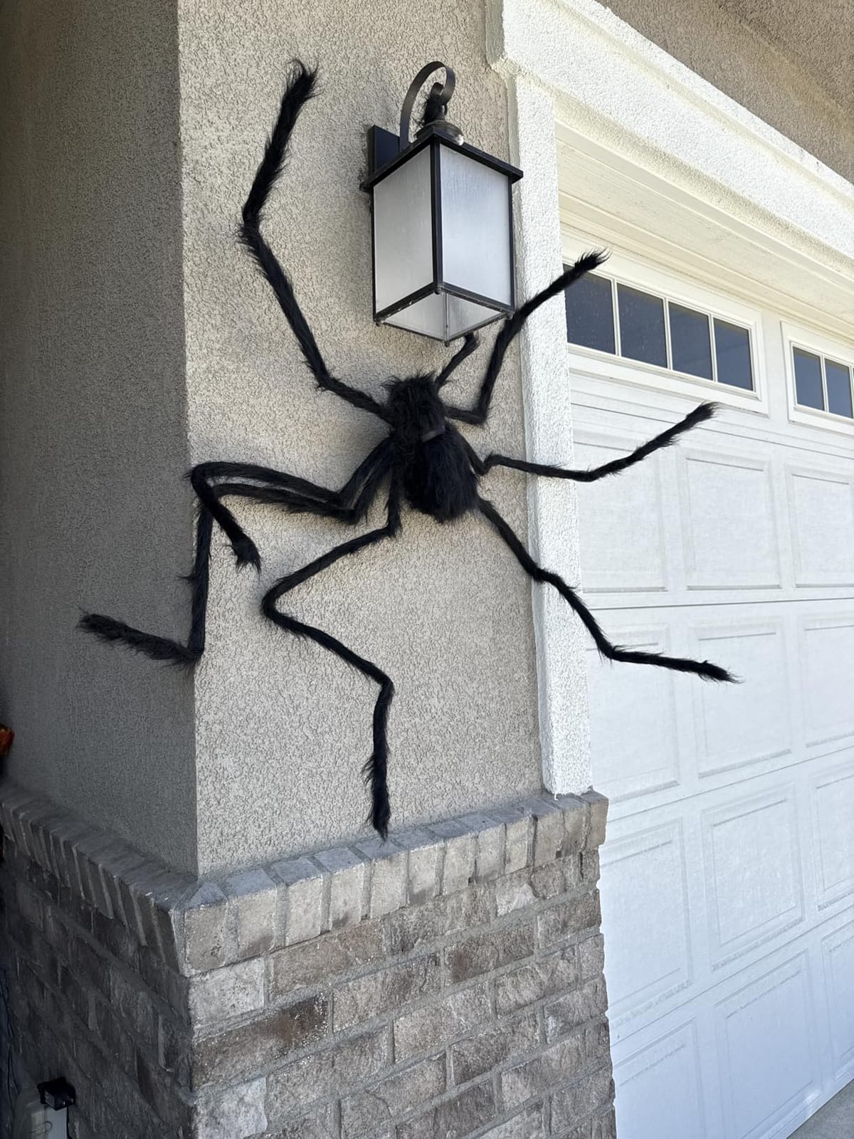 JOYIN 2 Pack 5 Ft Halloween Outdoor Decorations Hairy Black Spider, Scary Giant Spider, Fake Large Haunted House Props, Halloween Yard Lawn Decorations Party Indoor Decor customer photo 1