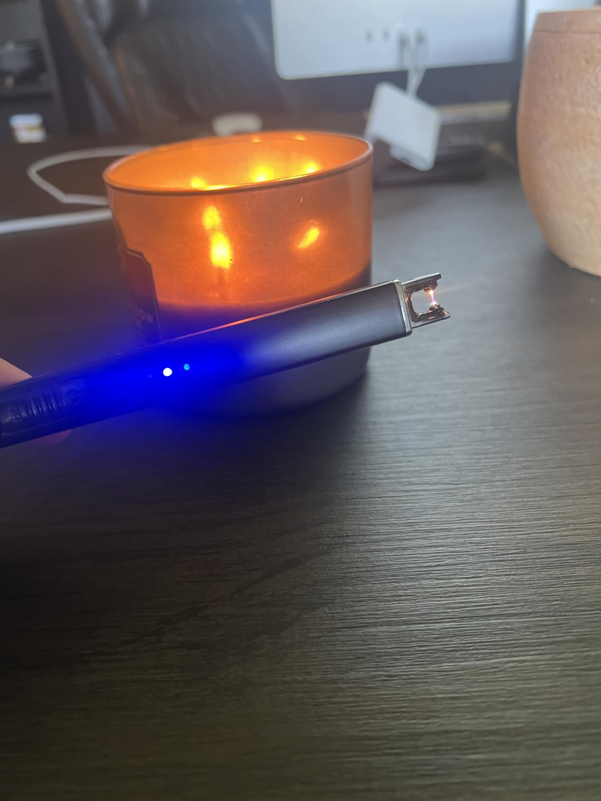 FUKKUDA Electric Arc Candle Lighter with Safety Switch - USB Rechargeable, Windproof & Flameless for Romantic Evenings, Valentine's Day Gift & Stocking Stuffer (Obsidian Black) customer photo 1
