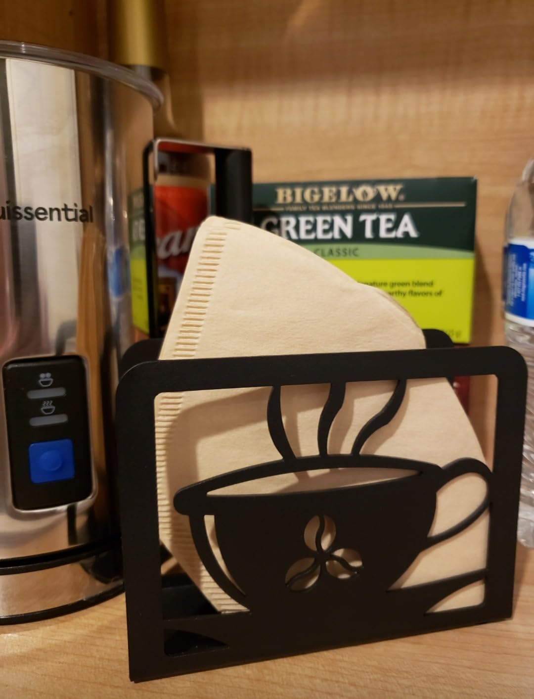 3-in-1 Chemex Caddy with 2 Cork Mats, Coffee Filters/Accessories Organizer, Pour-Over Station, Black Bamboo customer photo 1