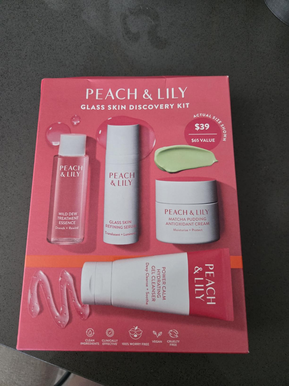 Peach & Lily - Glass Skin Discovery Kit (4 Products) - 1 Cleanser, 1 Essence, 1 Serum & 1 Cream - Skin Care Set - Acne Routine - Travel Essentials - Self Care - Vegan & Cruelty Free - Korean Beauty customer photo 2