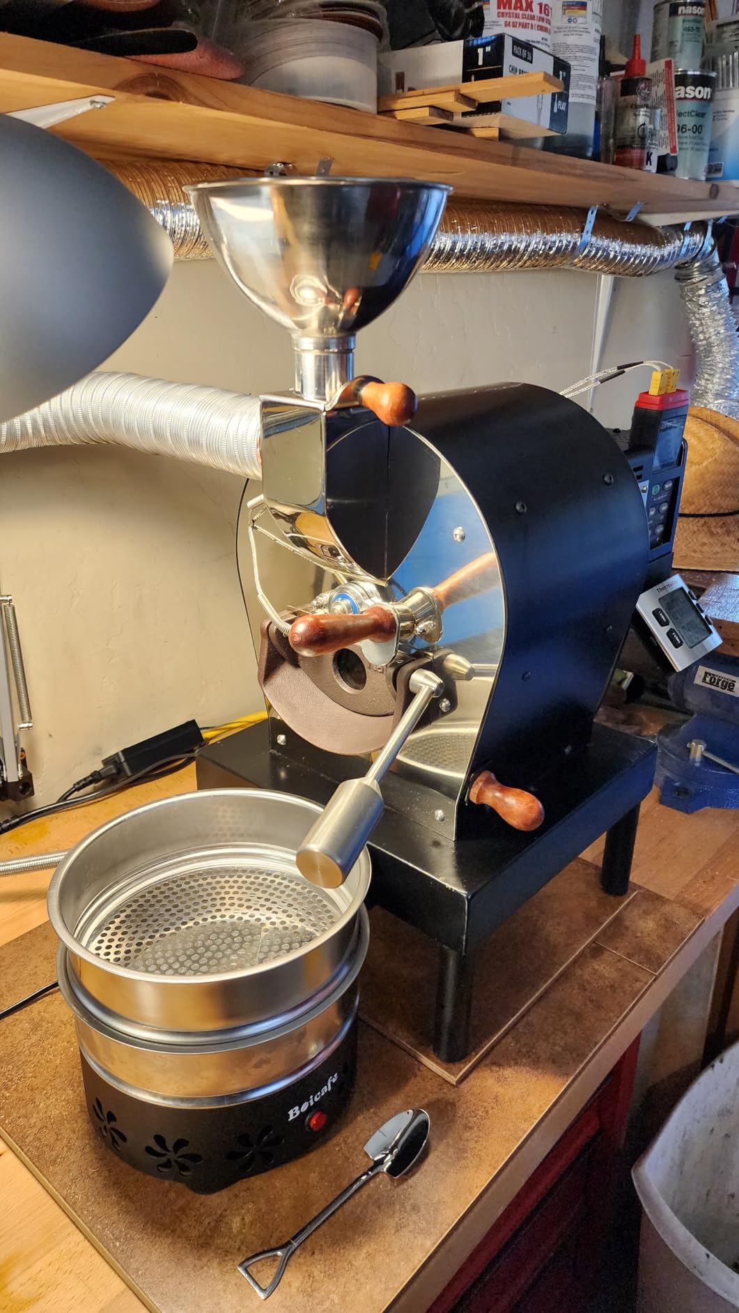 Kaldi Fortis Coffee Roaster with Accessories, 600g Batch, Gas burner is required. (Semi-Convective Type, Dual Data Logger Thermometer) customer photo 1