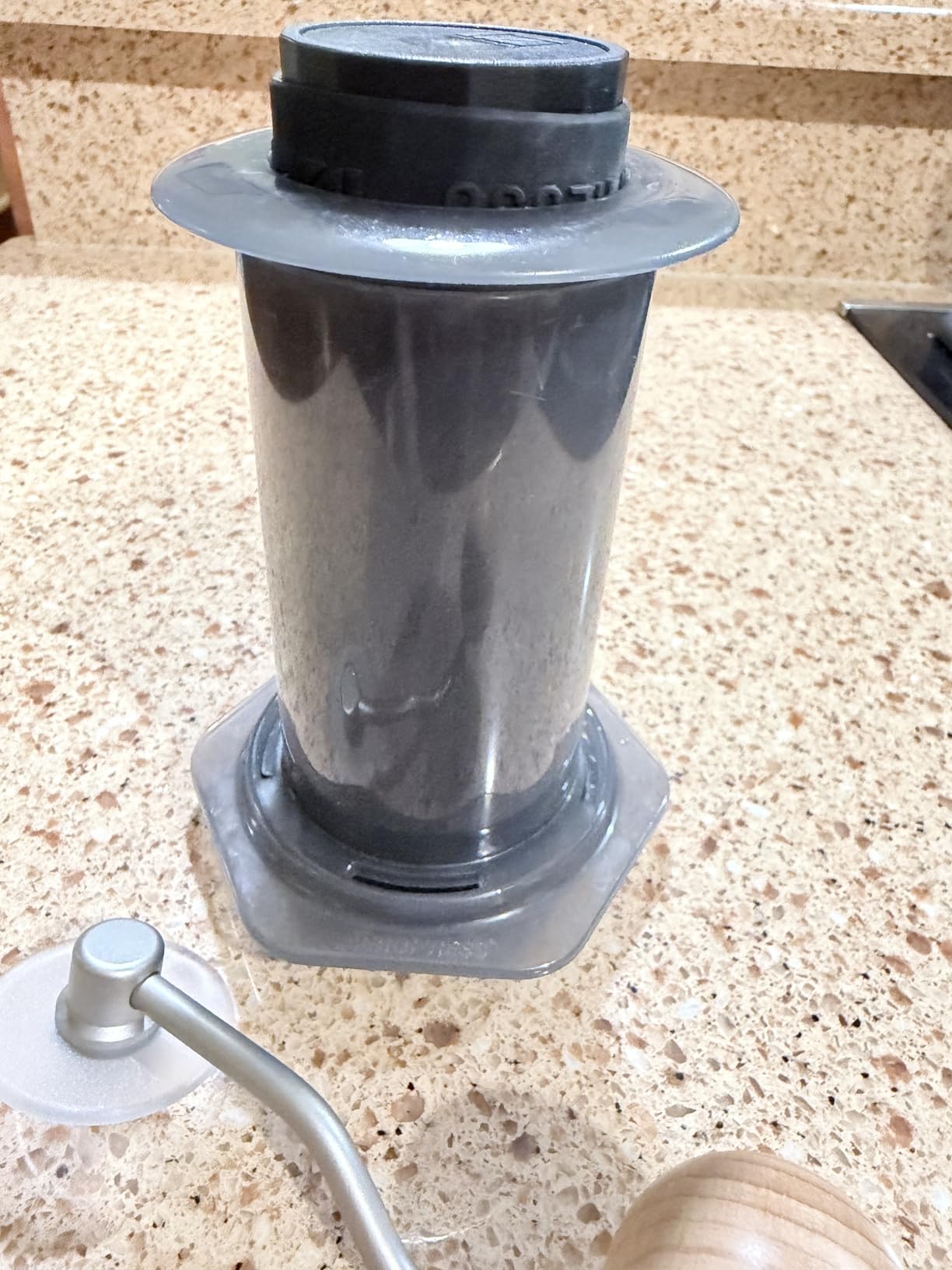 1Zpresso Q Air Manual Coffee Grinder-Black, Mini Slim Travel Sized Fits in the plunger, Stainless Steel Conical Burr, Numerical Adjustable Setting for Pour Over French Press Cold Brew. customer photo 1