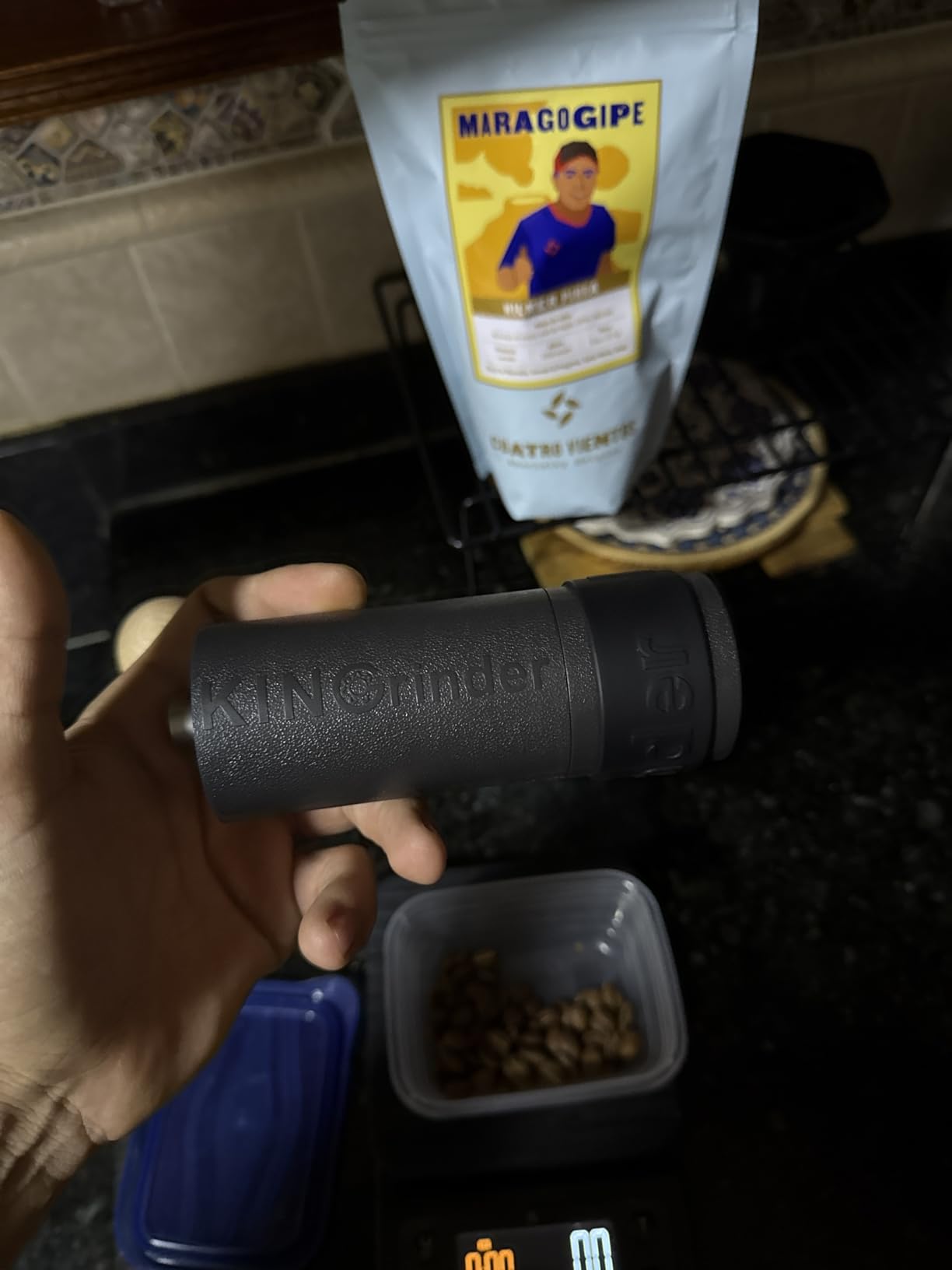 KINGrinder P2 Lightweight Manual Coffee Grinder, ABS Body, Stainless Burr customer photo 1
