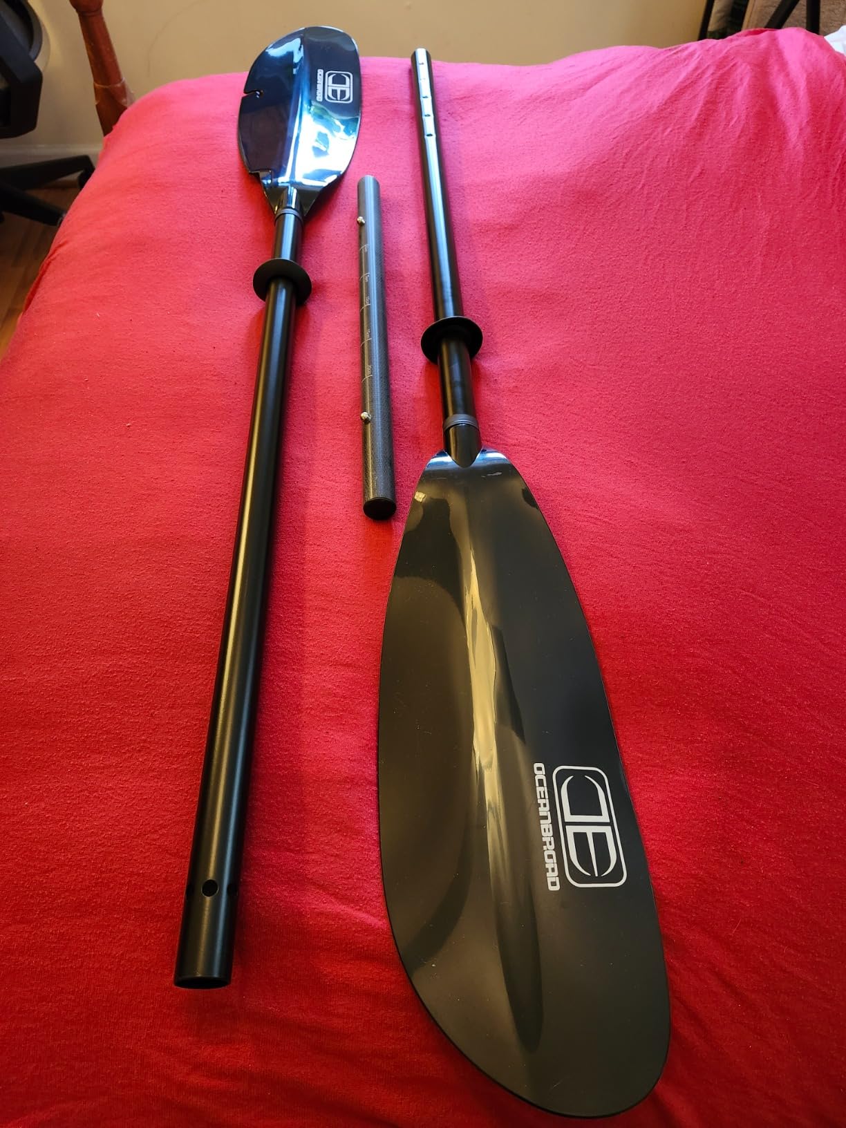 OCEANBROAD Adjustable Fishing Kayak Paddle - 94in/240cm-98in/250cm-102in/260cm Aluminum Alloy Shaft with Paddle Leash customer photo 1