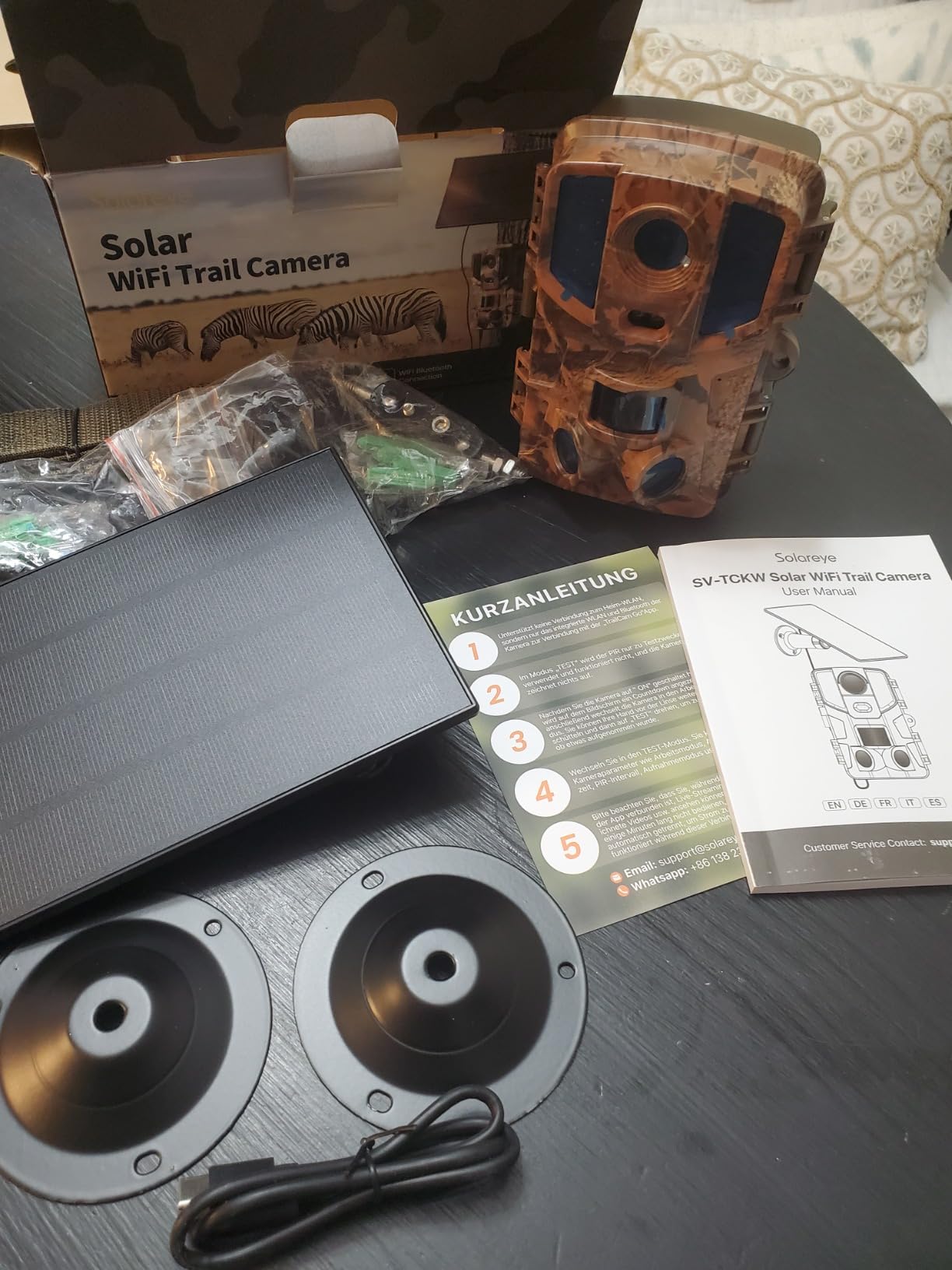 Solareye Trail Camera WiFi - Solar Powered 4K 64MP Game Cameras with Night Vision Motion Activated Waterproof IP66, 120° Detection Angle 0.2s Trigger 940nm No Glow (Emerald Green) customer photo 1