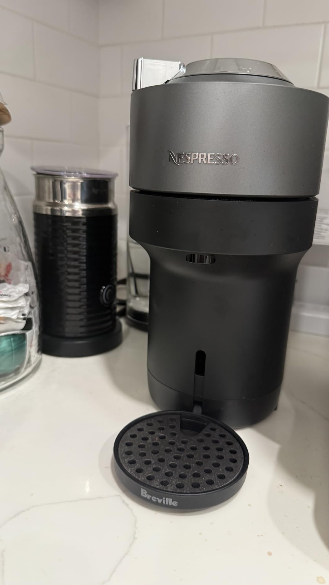 Nespresso Vertuo Pop+ Deluxe Coffee Machine with Frother, Matte Black Gold customer photo 1