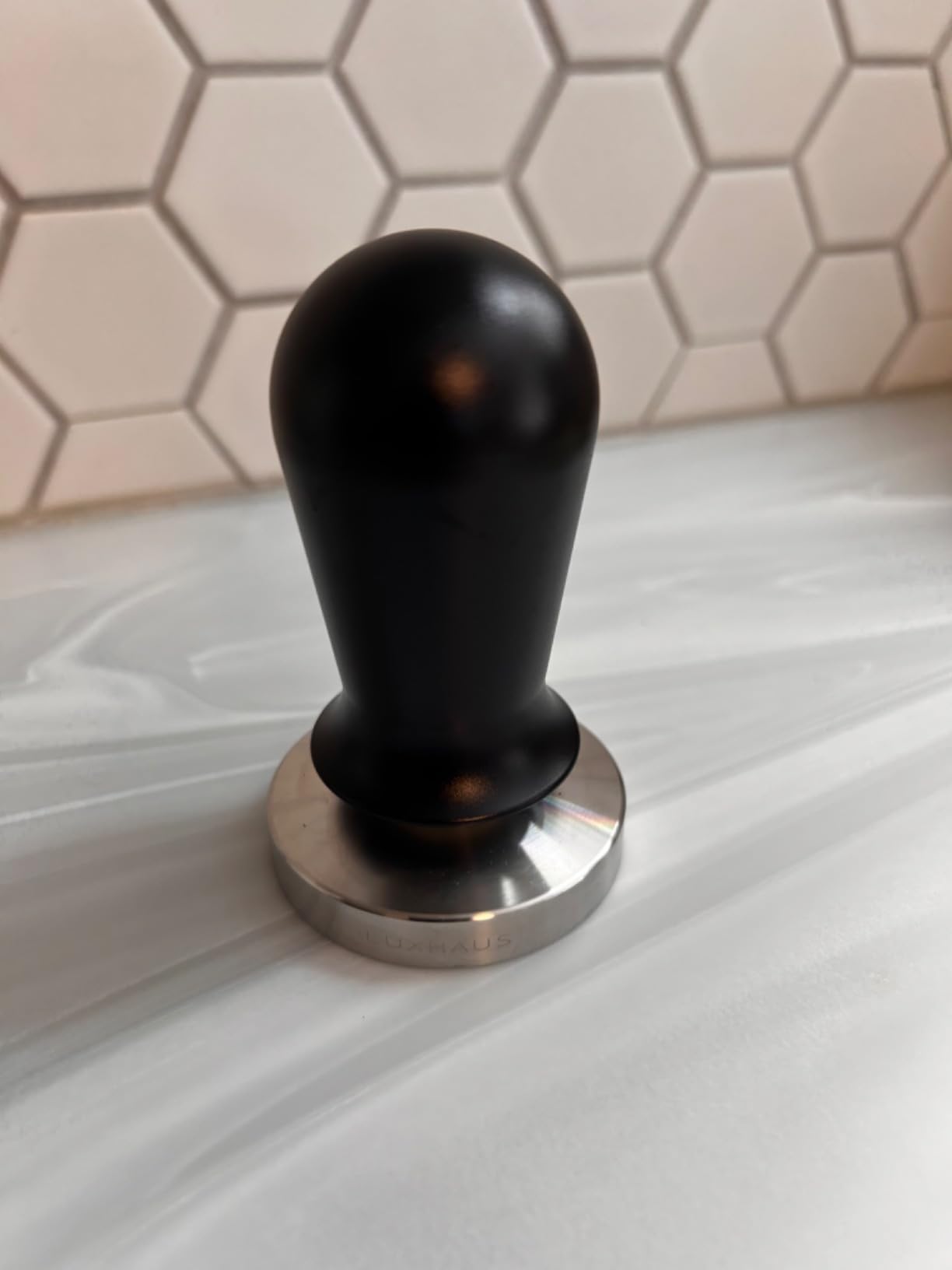 LuxHaus 53mm Calibrated Level Tamper for Espresso Machine with Spring Loaded 100% Flat Stainless Steel Base customer photo 1
