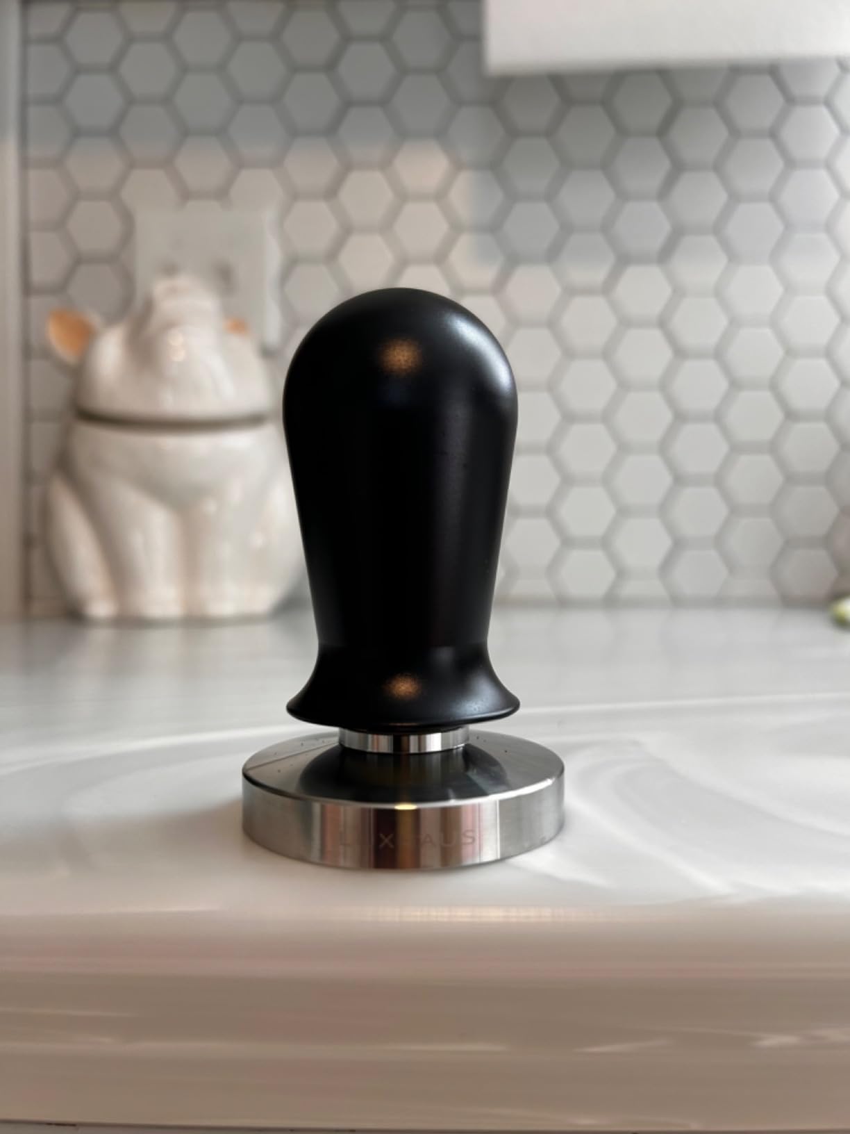 LuxHaus 53mm Calibrated Level Tamper for Espresso Machine with Spring Loaded 100% Flat Stainless Steel Base customer photo 2