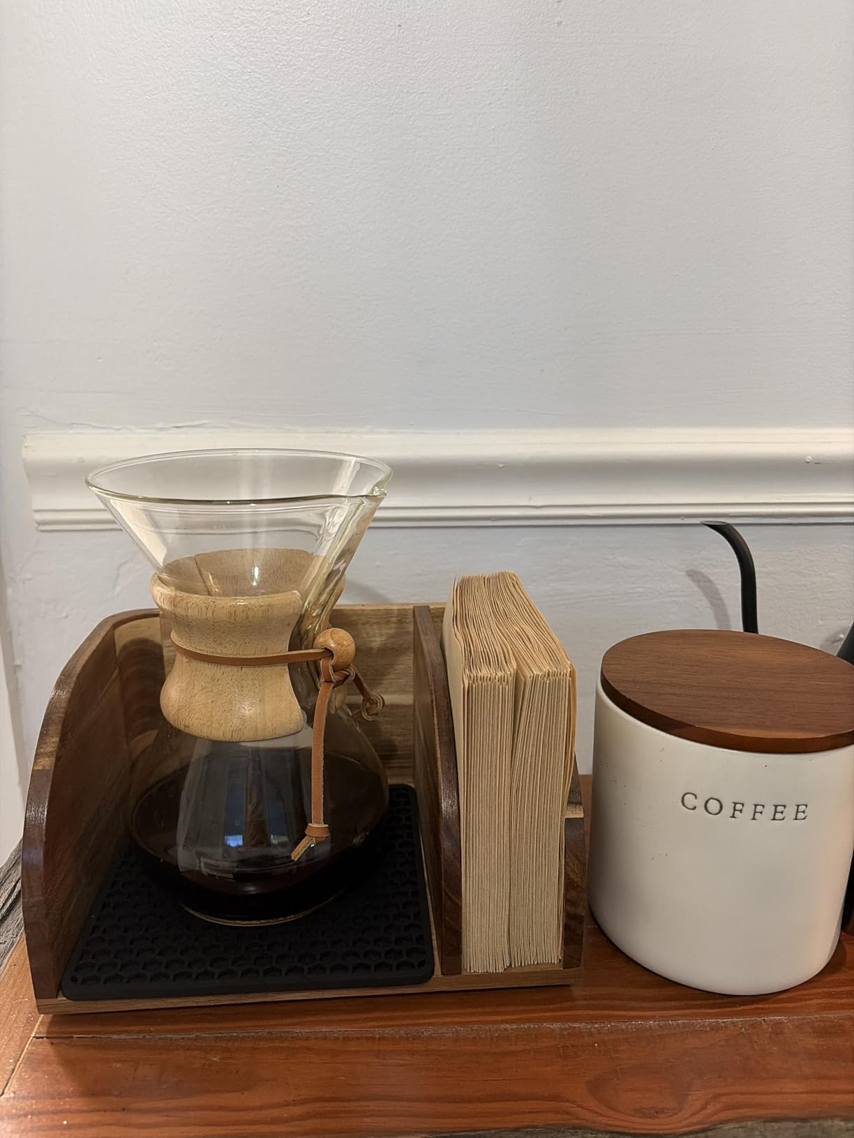 Acacia Coffee Caddy Station Organizer Stand for Chemex Pour Over Maker customer photo 1