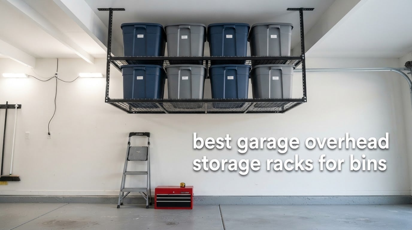 best garage overhead storage racks for bins